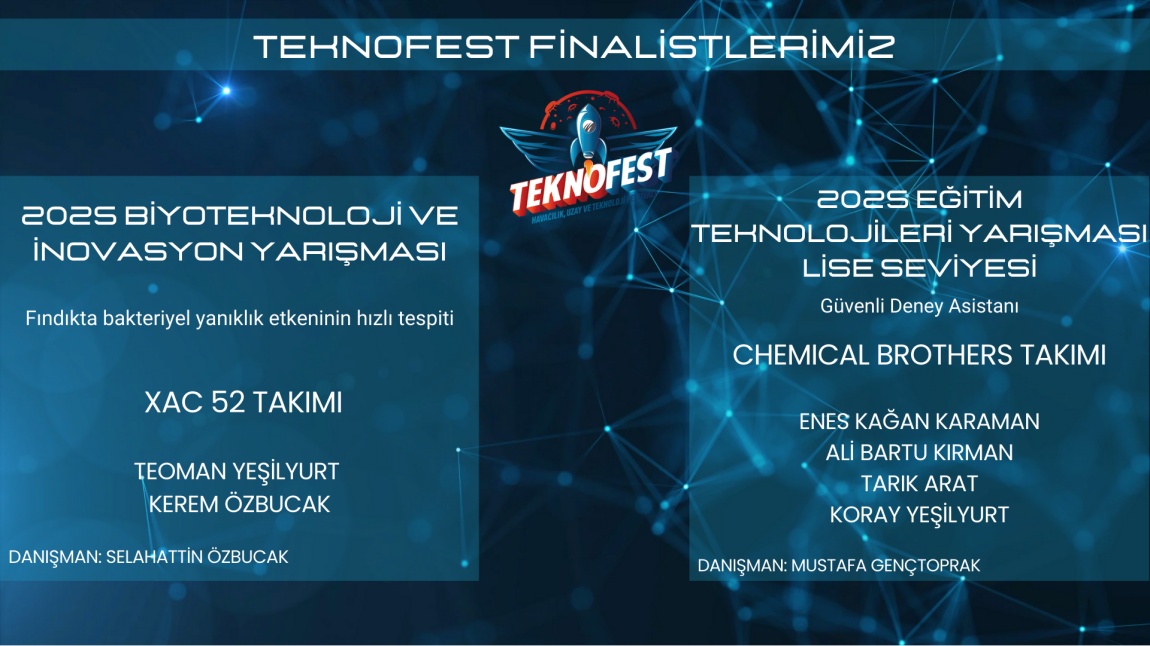 Türkiye’nin en prestijli teknoloji yarışmalarından biri olan TEKNOFEST 2025’te öğrencilerimiz önemli bir başarıya daha imza attı.